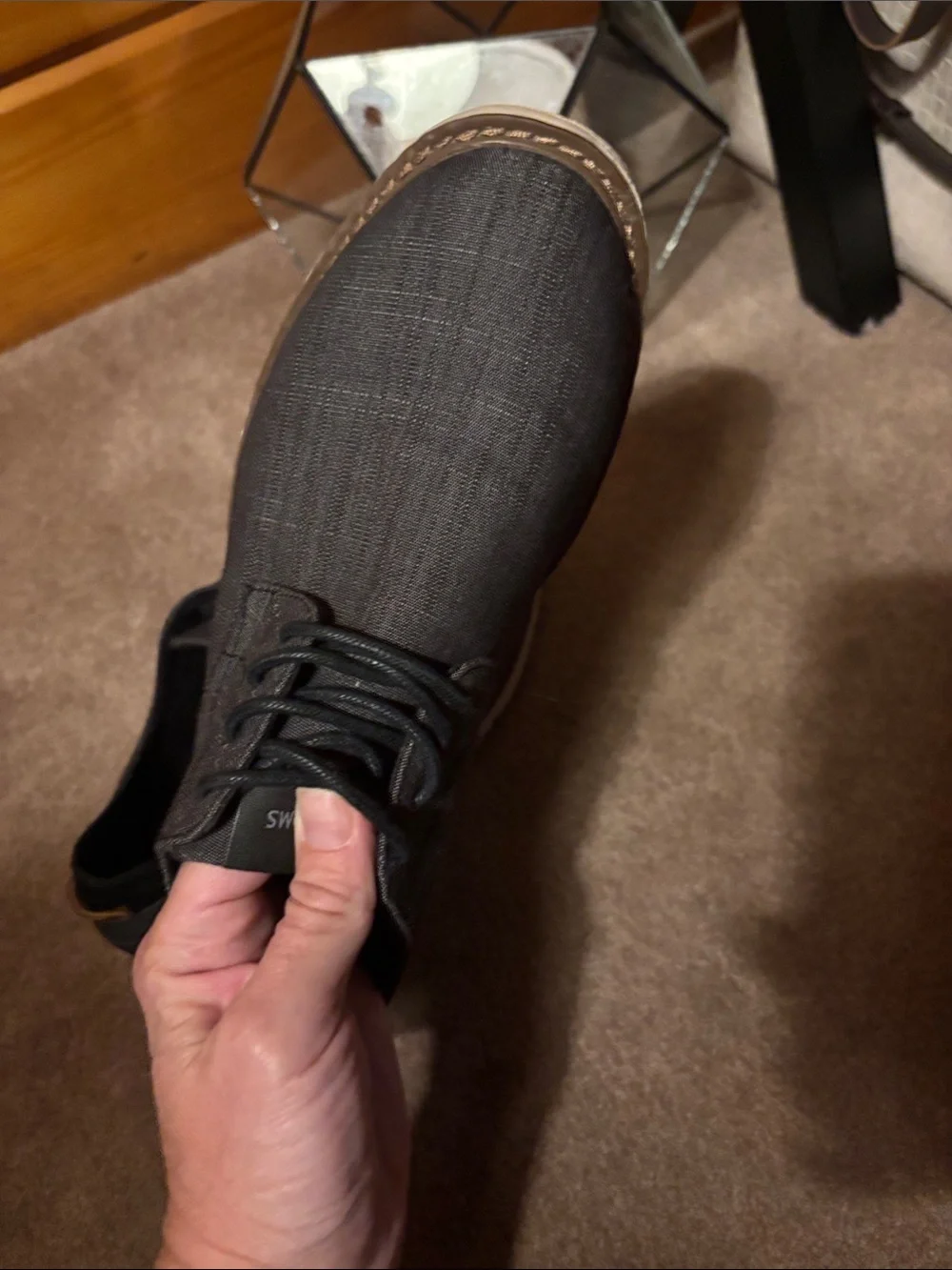 Toms Black Casual Derby Shoes with Cream Sole